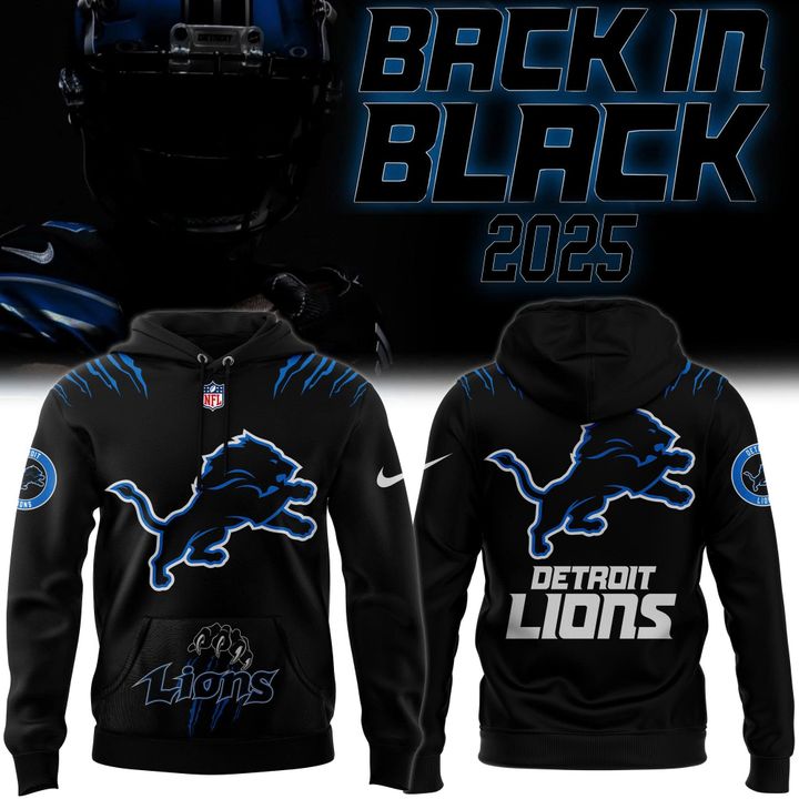 Men's Nike Back In Black Detroit Lions 2025 Hoodie(V7)