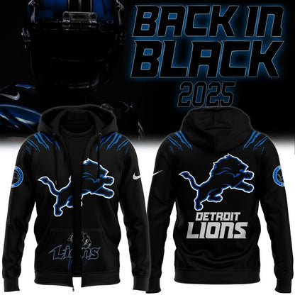 Men's Nike Back In Black Detroit Lions 2025 Zip Hoodie(V7)