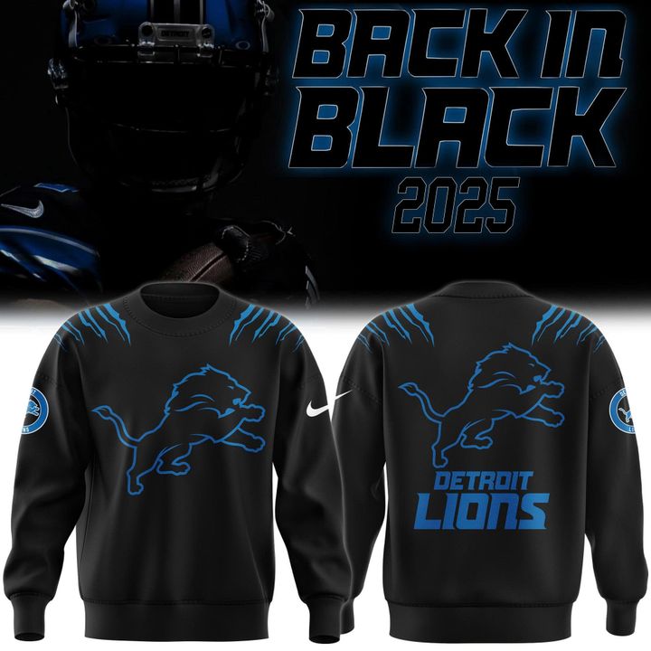 Men's Nike Back In Black Detroit Lions 2025 Sweatshirt(V8)