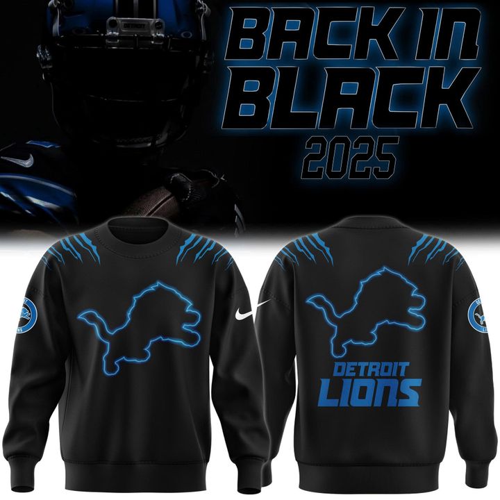 Men's Nike Back In Black Detroit Lions 2025 Sweatshirt(V6)