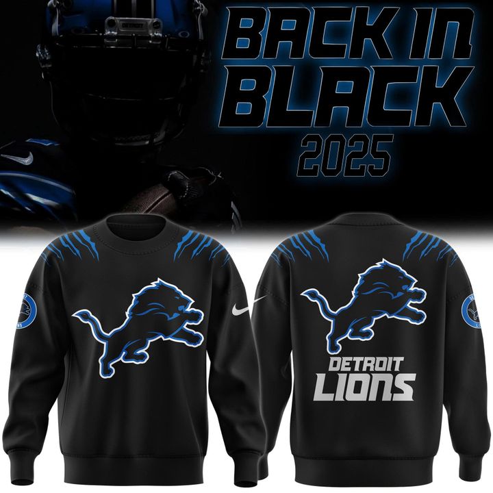 Men's Nike Back In Black Detroit Lions 2025 Sweatshirt(V7)