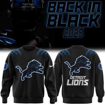 Men's Nike Back In Black Detroit Lions 2025 Sweatshirt(V7)