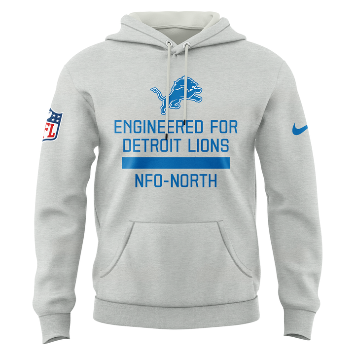 Nike Detroit Lions Ash Sideline Velocity Performance Hoodie V2