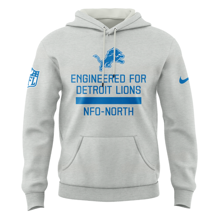 Nike Detroit Lions Ash Sideline Velocity Performance Hoodie V1