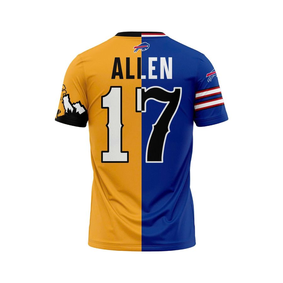 Josh Allen #17 Buffalo Bills x Wyoming Cowboys T-Shirt