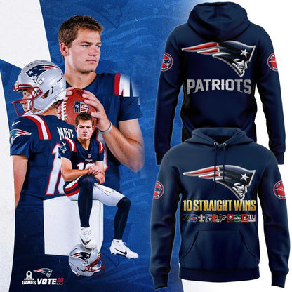 New England Patriots TEN wins in a row for the Pats Hoodie