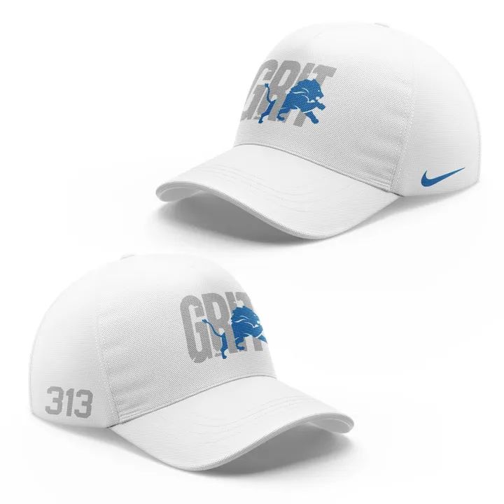 Men's White "Detroit Lions 313 Grit" Special Hoodie