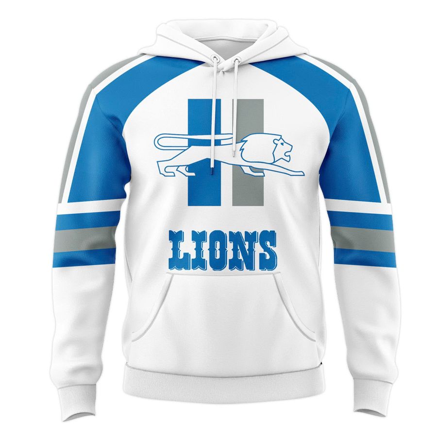 Men's White Detroit Lions 1961 Logo Special Hoodie