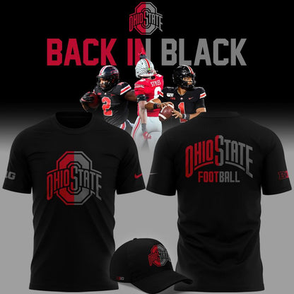 2025 limited edition t-shirt Ohio State Football "Back In Black"