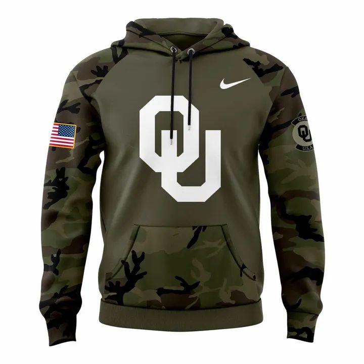Oklahoma Sooners football Military Appreciation 2025-2026 Raglan Hoodie