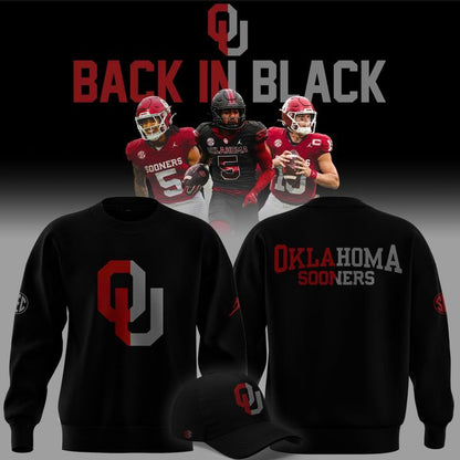 2025 limited edition sweatshirt Oklahoma Sooners football "Back In Black" for fans