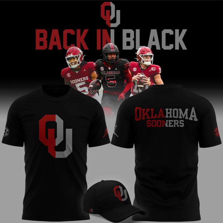 2025 limited edition t-shirt Oklahoma Sooners football "Back In Black" for fans