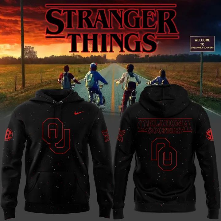 2025 Limited Edition Oklahoma Sooners x Stranger Things Hoodie