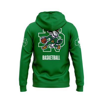 Notre Dame Fighting Irish Under Armour Basketball Leprechaun Rival Fleece Hoodie (Green)