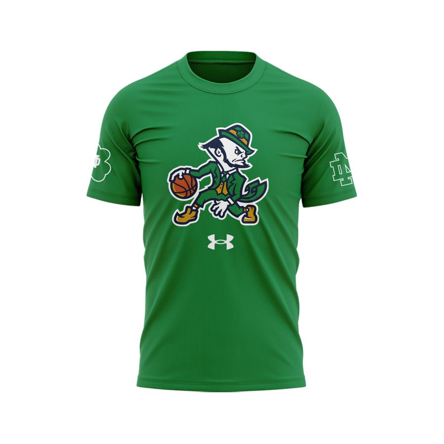 Notre Dame Fighting Irish Under Armour Basketball Leprechaun T-shirt (Green)