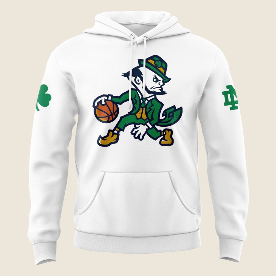 Notre Dame Fighting Irish Under Armour Basketball Leprechaun Rival Fleece Tee (White)
