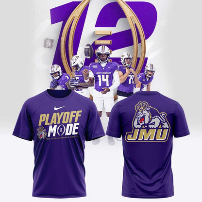 James Madison University Dukes Football 2025 College Football Playoffs Short Sleeve T-Shirt v1