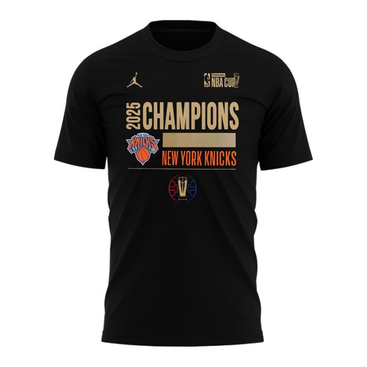 2025 New York Knicks NBA Cup Champions T-Shirt V2
