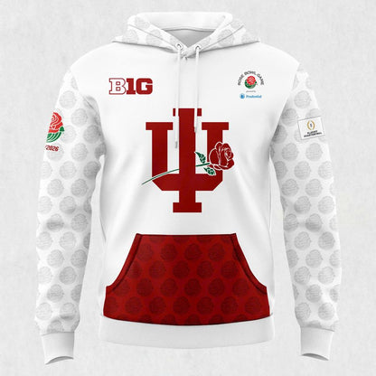 Indiana Hoosiers football helmet 2026 Rose Bowl Hoodie-White