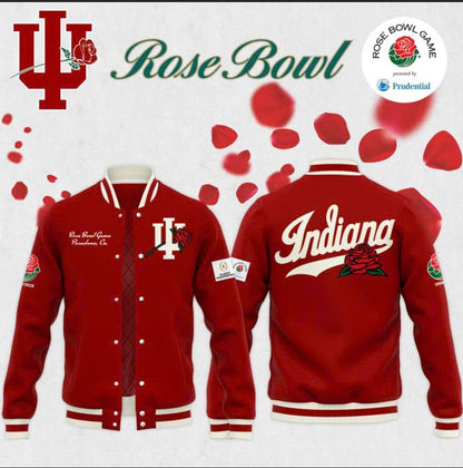 Indiana Hoosiers football helmet 2026 Rose Bowlv BASEBALL JACKET