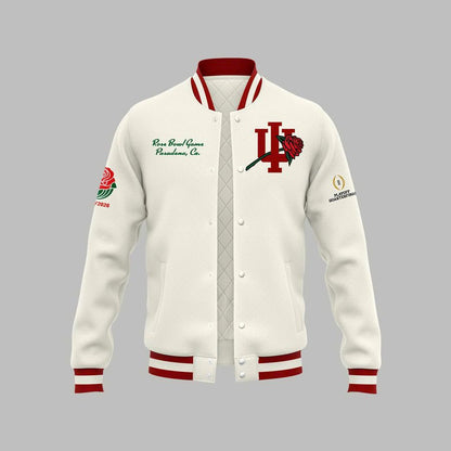 Indiana Hoosiers football helmet 2026 Rose Bowl BASEBALL JACKET-White