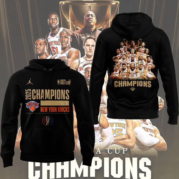 Special New York Knicks 2025 NBA Cup Hoodie V6