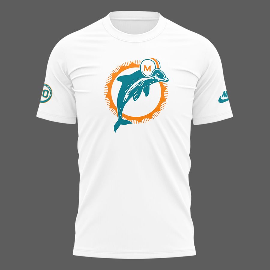 Limited Edition Miami Dolphins Throwback White Tshirt