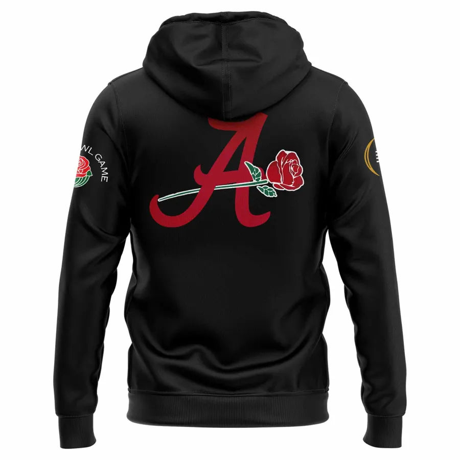 Men's Red Alabama Crimson Tide 2026 Rose Bowl Game Hoodie - Black