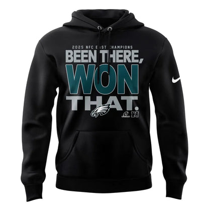 Unisex Black Philadelphia Eagles 2025 NFC East Division Champions Hoodie
