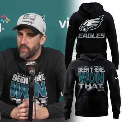 Unisex Black Philadelphia Eagles 2025 NFC East Division Champions Hoodie