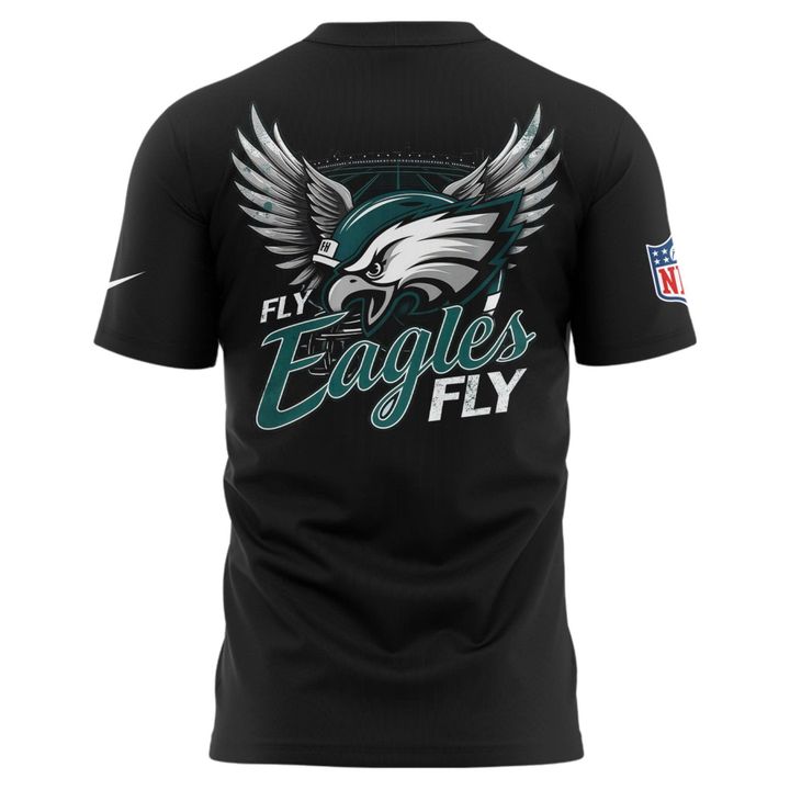 Black Philadelphia Eagles 2025 NFC East Division Champions Locker Room Trophy Collection T-shirt