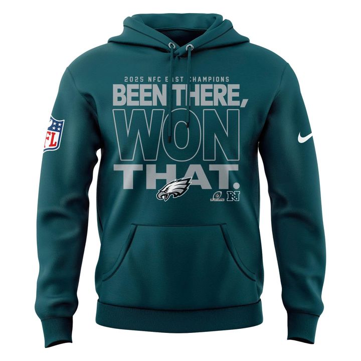 Midnight Green Philadelphia Eagles 2025 NFC East Division Champions Locker Room Trophy Collection Hoodie