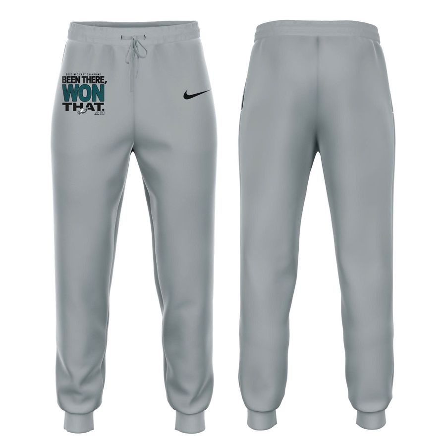 Men's Philadelphia Eagles 2025 NFC East Division Champions Locker Room Trophy Collection Zip Hoodie(Gray)