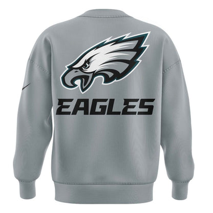 Men's Philadelphia Eagles 2025 NFC East Division Champions Locker Room Trophy Collection Sweatshirt(Gray)