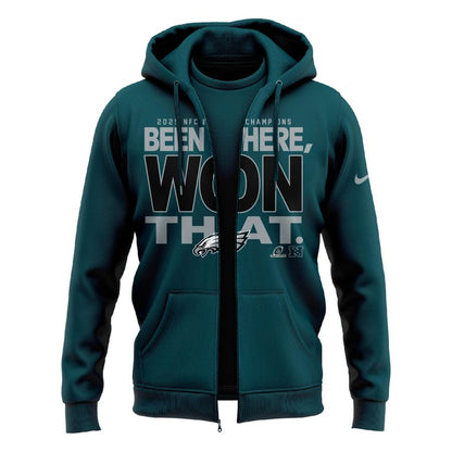 Unisex Midnight Green Philadelphia Eagles 2025 NFC East Division Champions Zip Hoodie