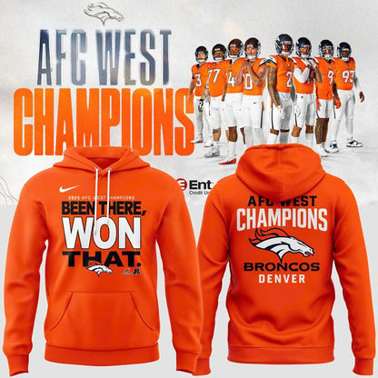 Official Denver Broncos 2025 AFC West Division Champions "Been There Won That" Hoodie - Orange