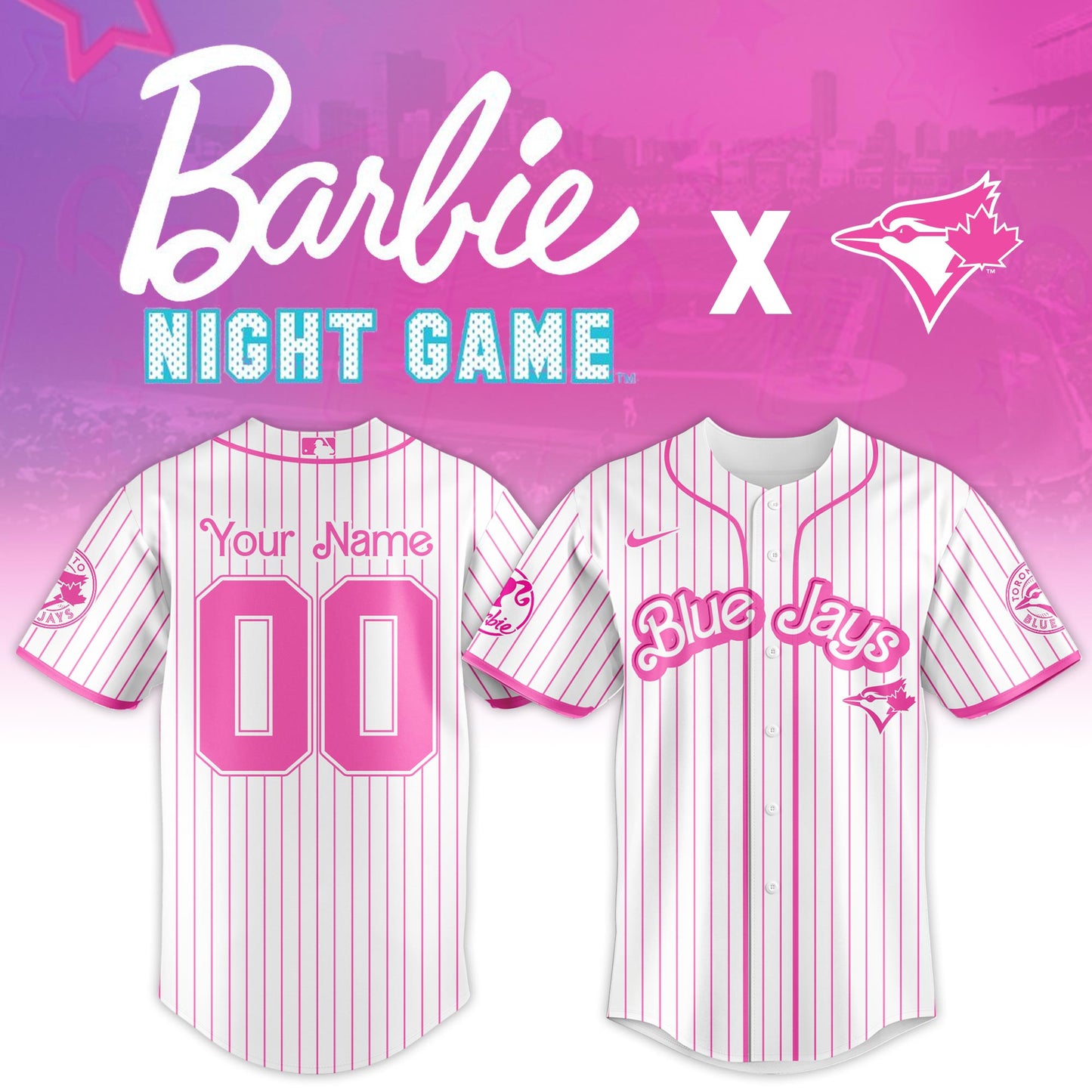 Toronto Blue Jays MLB x Barbie Night Game Limited Edition Jersey 2025