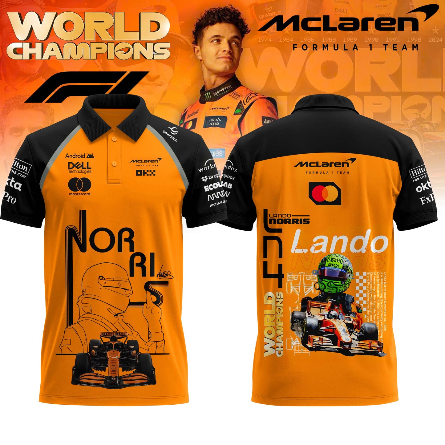 Limited Edition 2025 Lando Norris World Champions Combo Polo