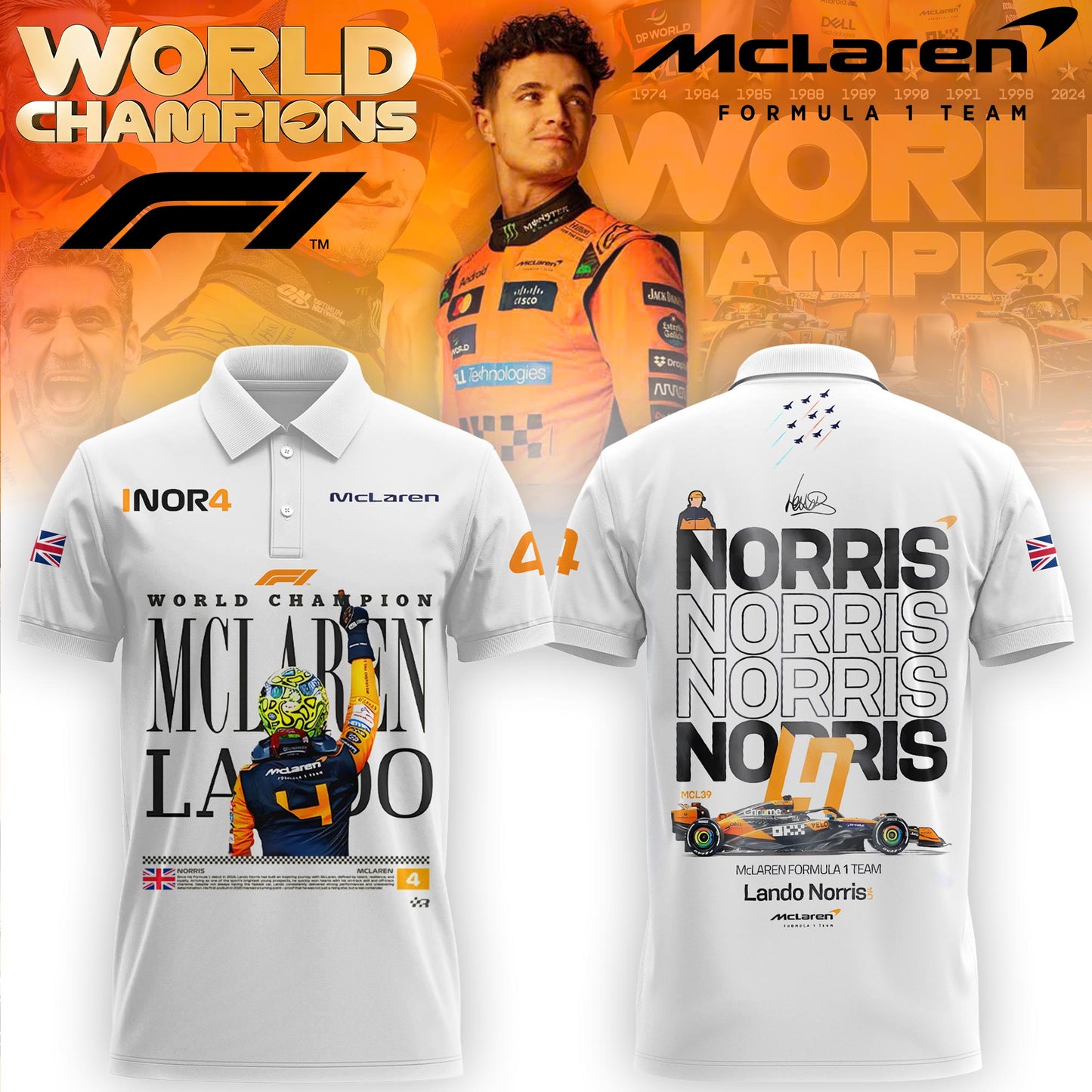 Limited Edition 2025 Lando Norris World Champions Combo Polo