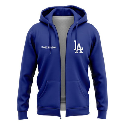 Special New Angeles Dodgers Royal 2025 Postseason Locker Room ZipHoodie