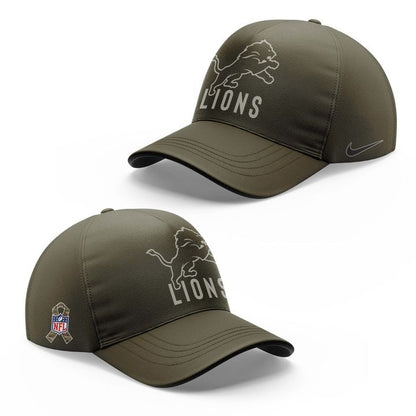 Men's Detroit Lions Nike Olive 2025 Salute to Service Sideline Hoodie