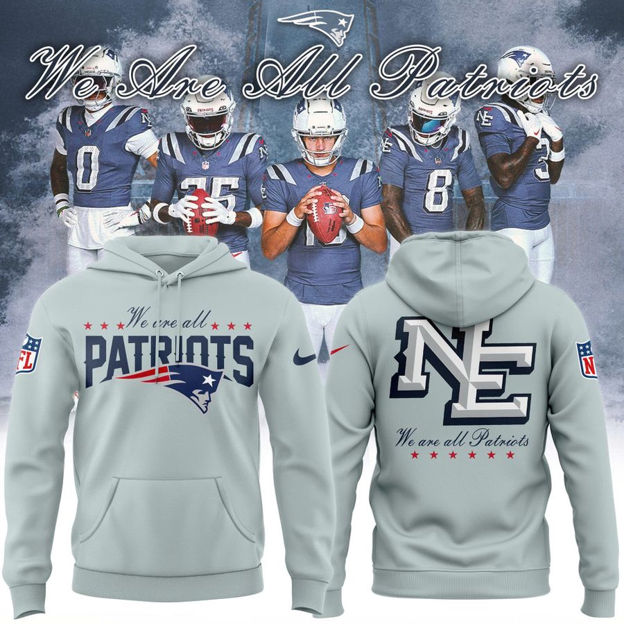 Men's New England Patriots Silver 2025 Rivalries Collection Hoodie