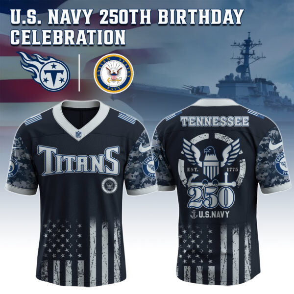 Tennessee Titans x U.S. NAVY 250TH Birthday Special Edition Jersey - Tycheco