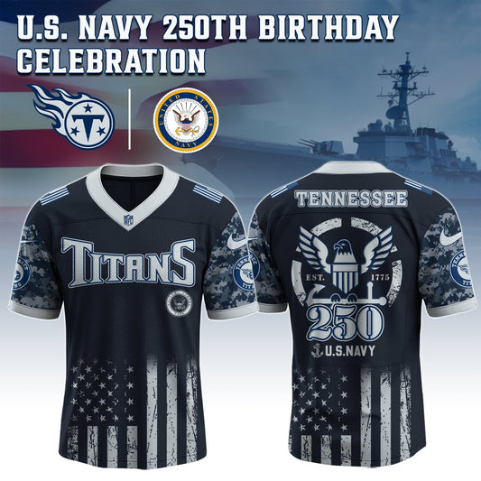 Tennessee Titans x U.S. NAVY 250TH Birthday Special Edition Jersey - Tycheco