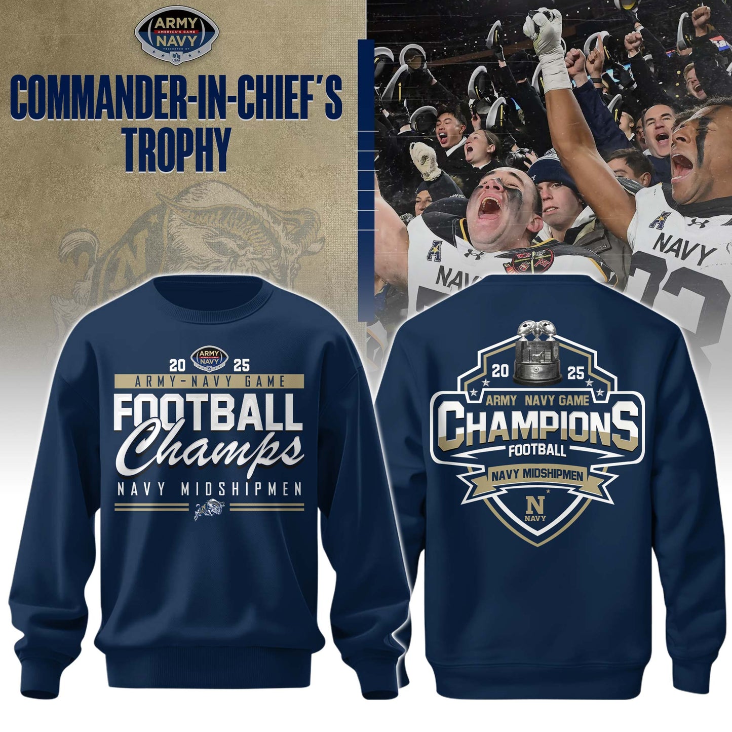 Navy Champions White Sweatshirt + Unisex Limited Style