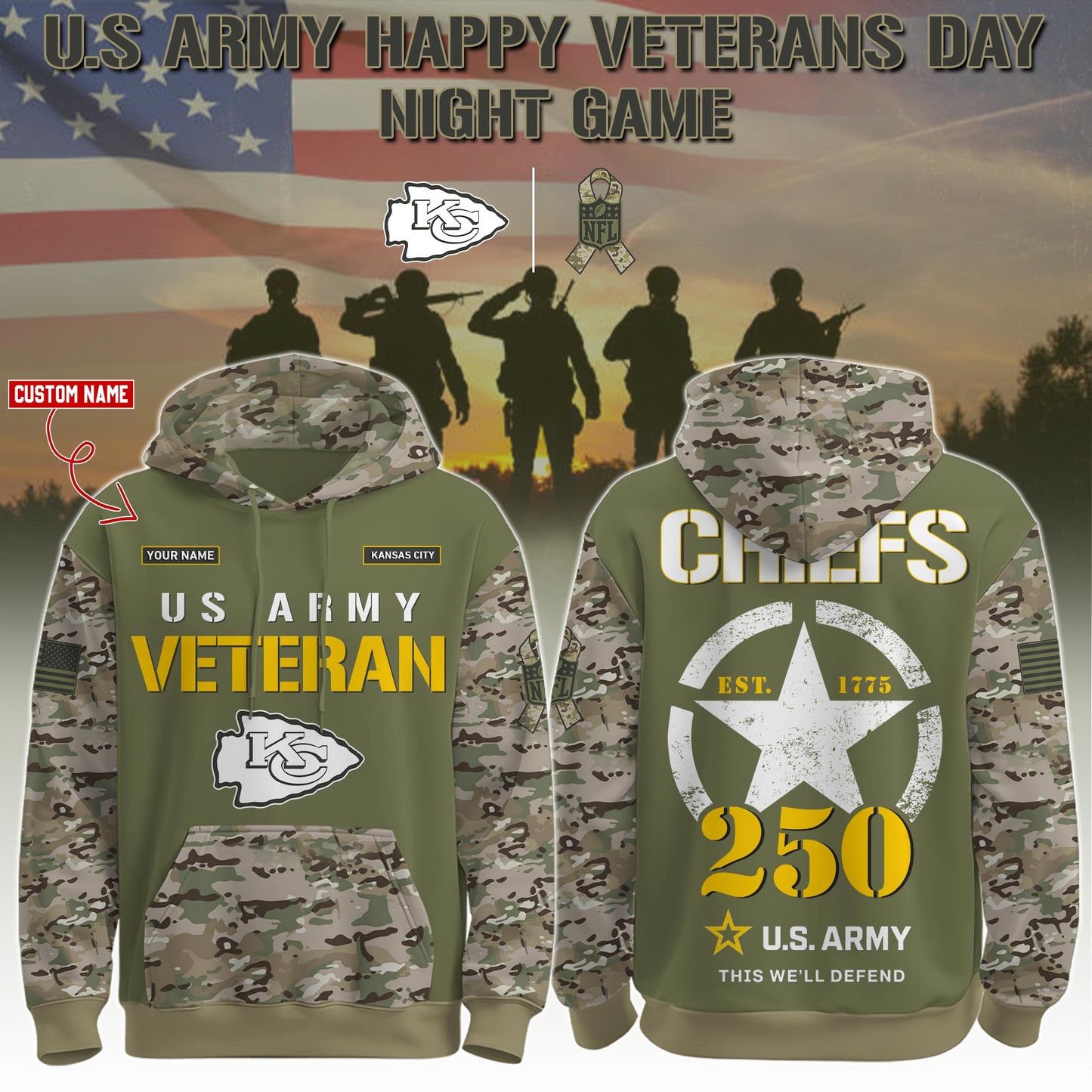 .KC-Army 250th Birthday Limited Editions Hoodie