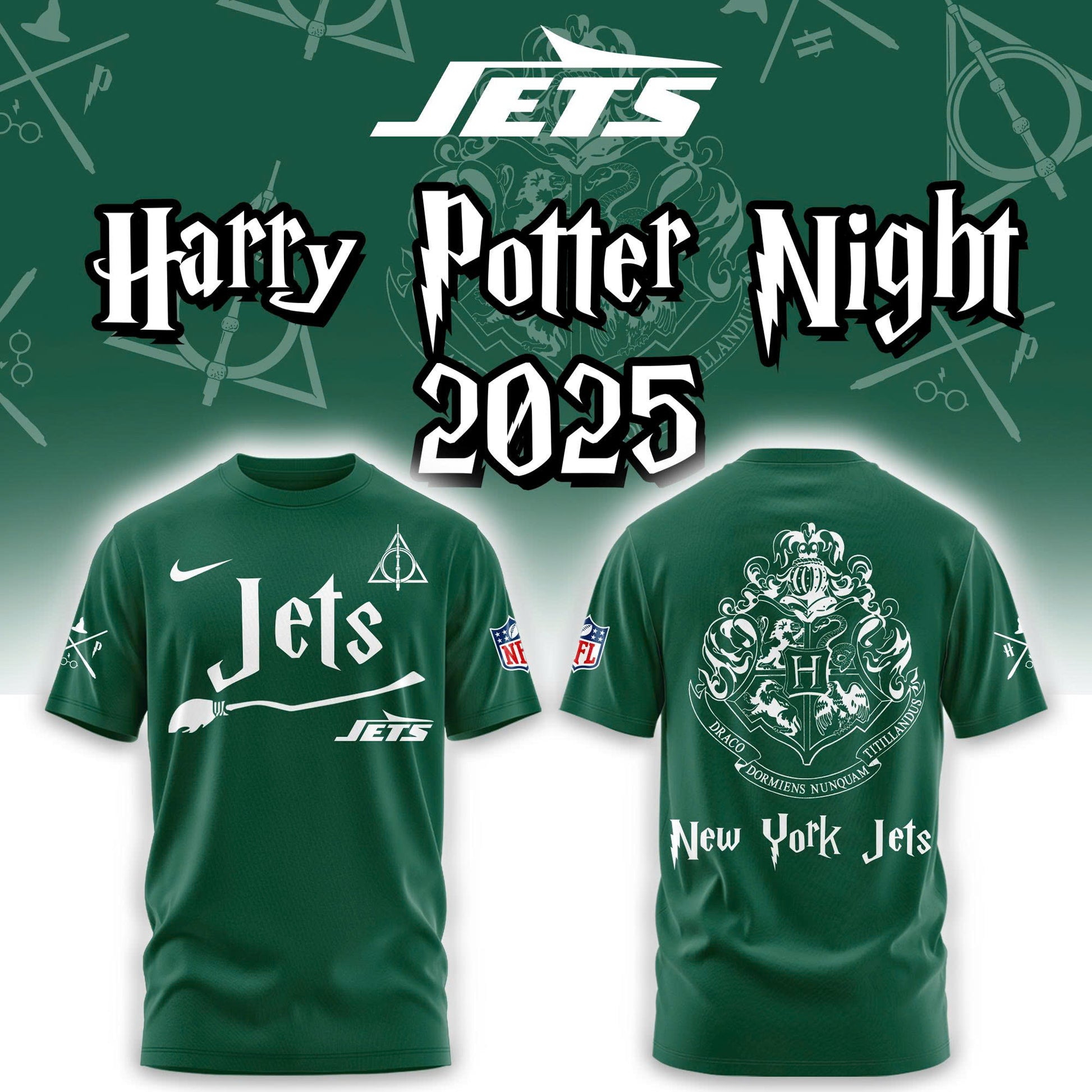 New York Jets Harry Potter 2025 Combo T-Shirt