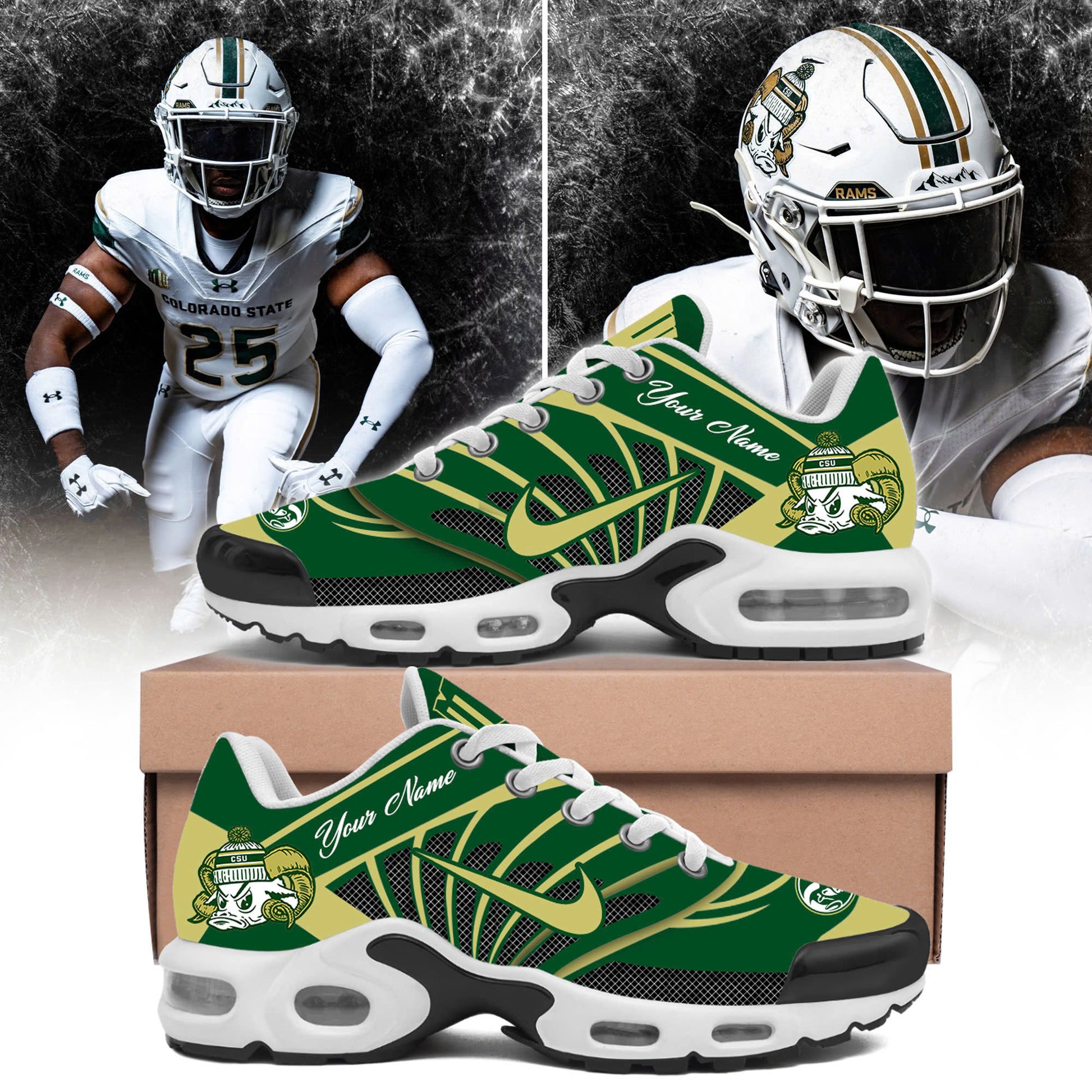 Colorado State Football “SNOW DAYS” Limited Edition Custom Nike Air Max Plus Shoes