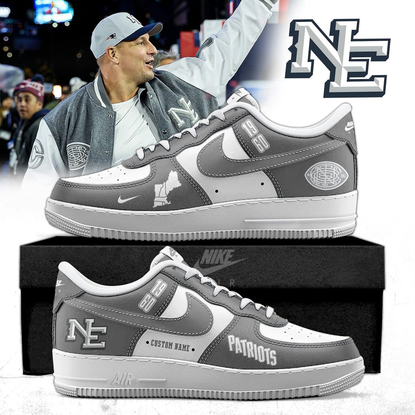 New England Patriots x Rivalries “Nor’Easter” Shoes Special AF1 Limited Edition. Selling Out Fast!