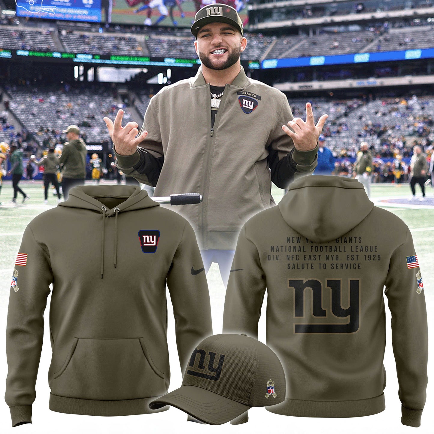 New York Giants 2025 Salute to Service Hoodie | Joggers | Cap